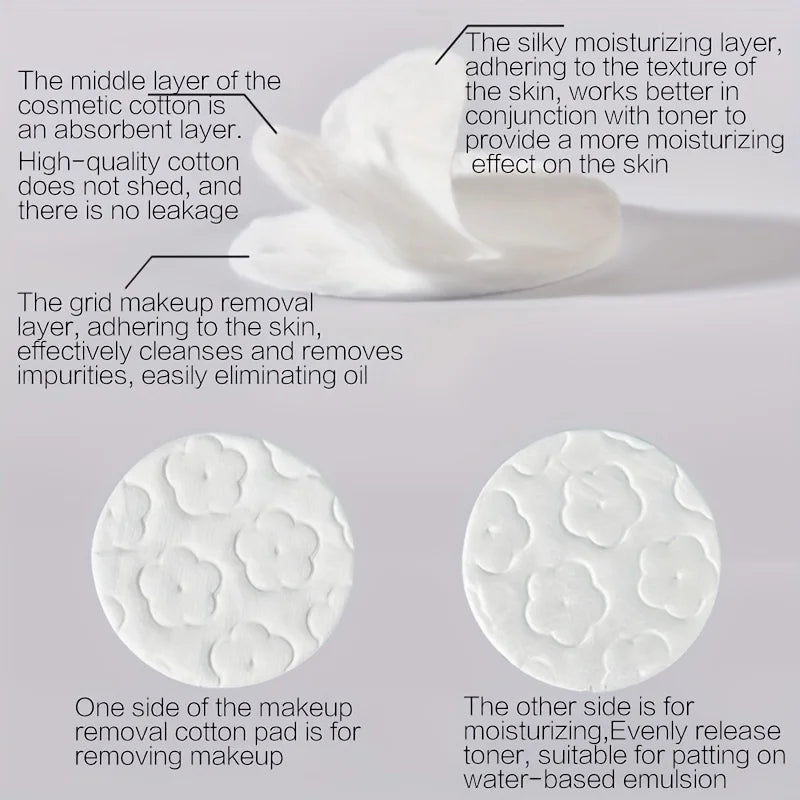 200pcs Disposable Double-Sided Cotton Makeup Remover Pads