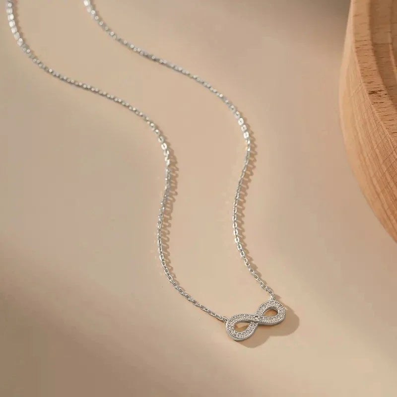 Huitan Infinity Pendant Necklace – Cubic Zirconia Women's Jewelry