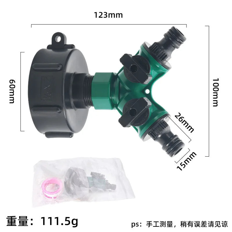 2-Way Y-Shape Garden Hose Splitter with Switch | Pipe Adapter