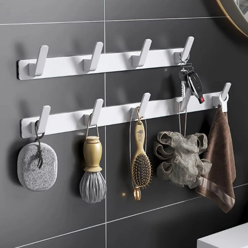 YUNJIEYA 6-Hook Aluminum Wall Rack | Kitchen & Bathroom Hooks