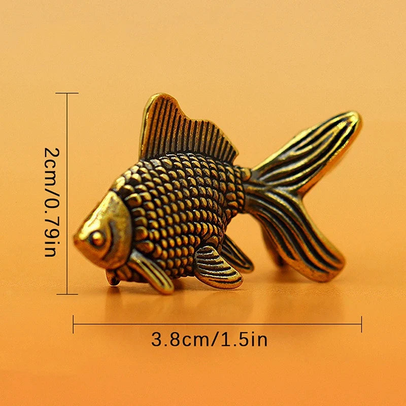 Retro Brass Goldfish Figurine – Lucky Animal Statue Home Decor