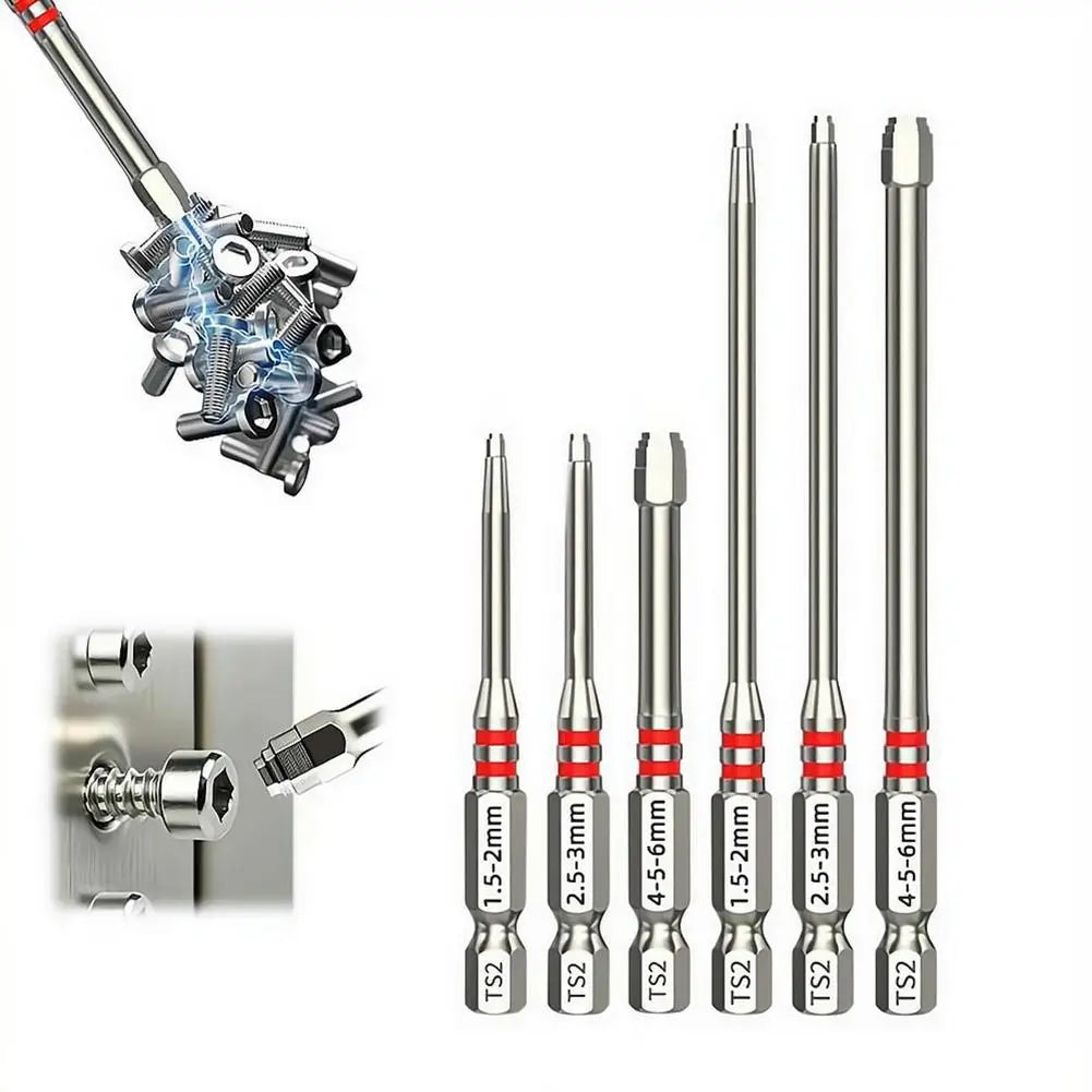 6-Piece Magnetic Pagoda Hex Screwdriver Bits Set – 65 & 100mm