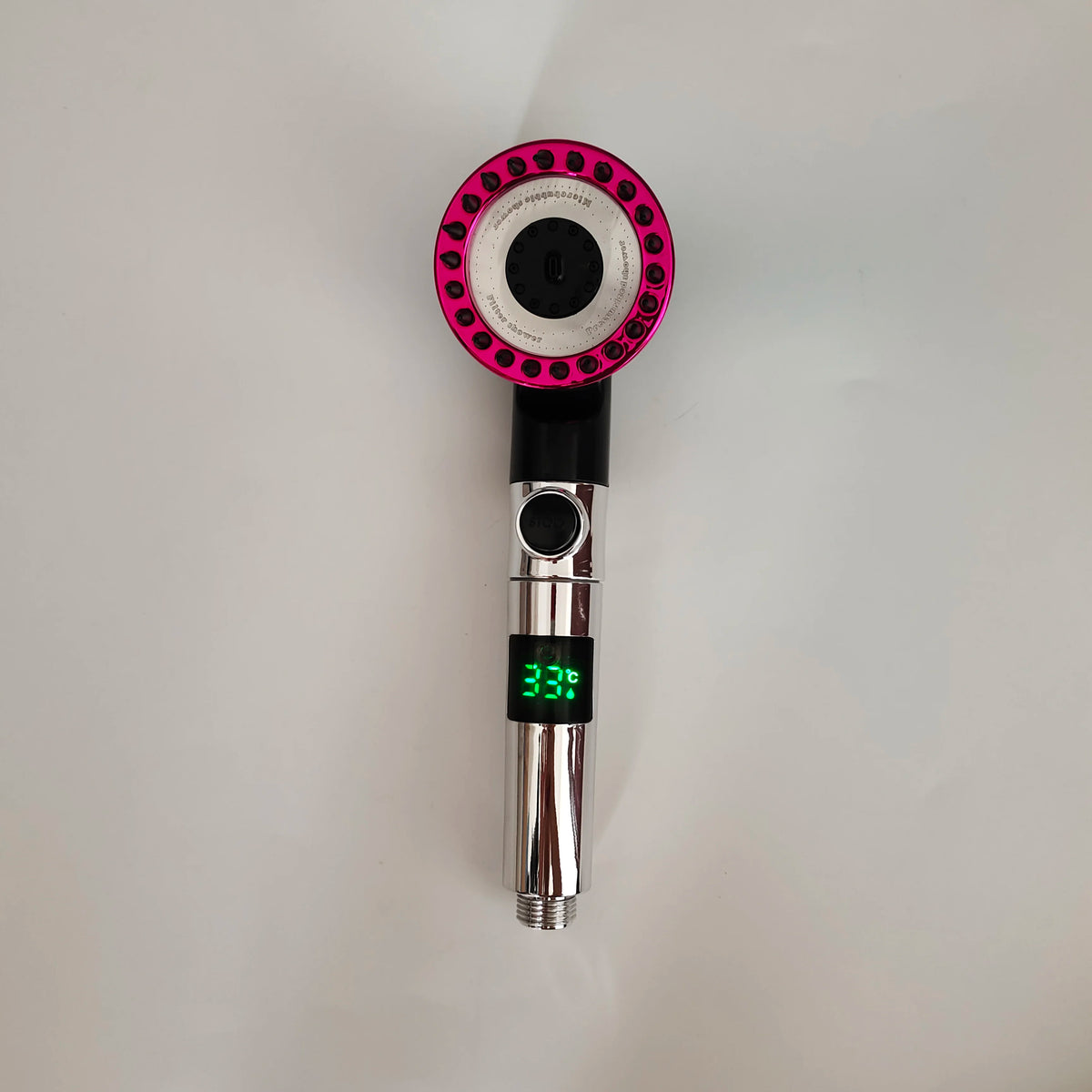 3-Mode High Pressure Handheld Shower Head with Temp Display