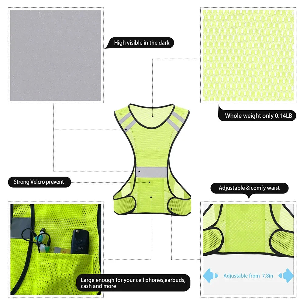 Reflective Safety Running Vest | High-Visibility Cycling & Jogging