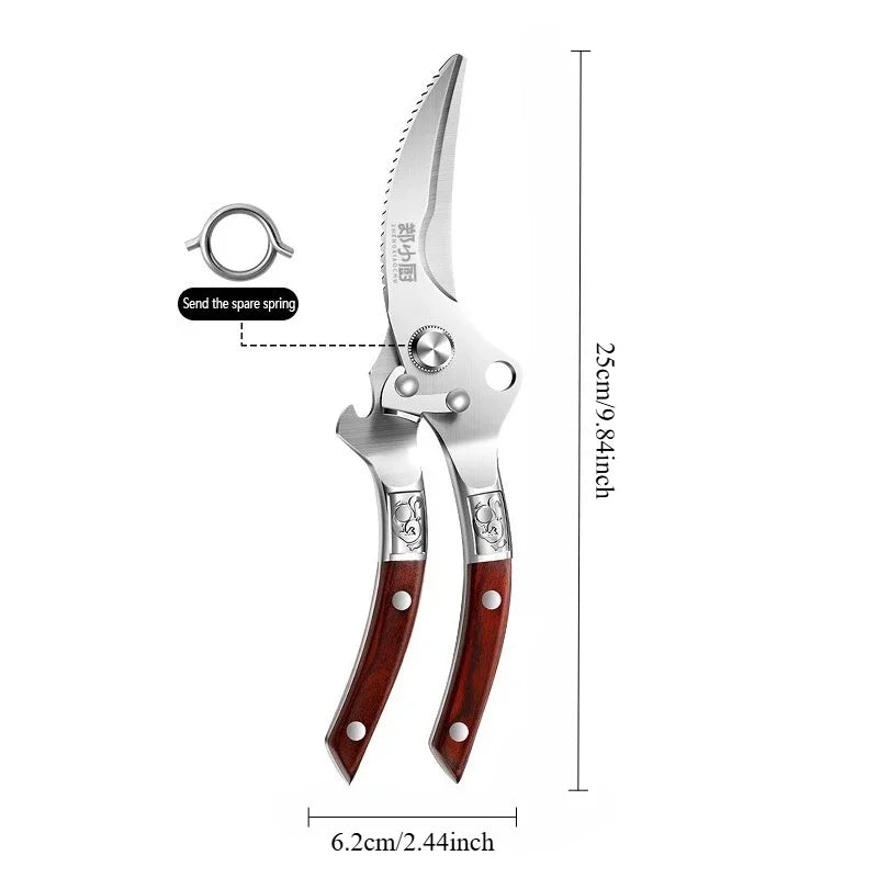 Heavy-Duty Stainless Steel Kitchen Scissors & Poultry Shears