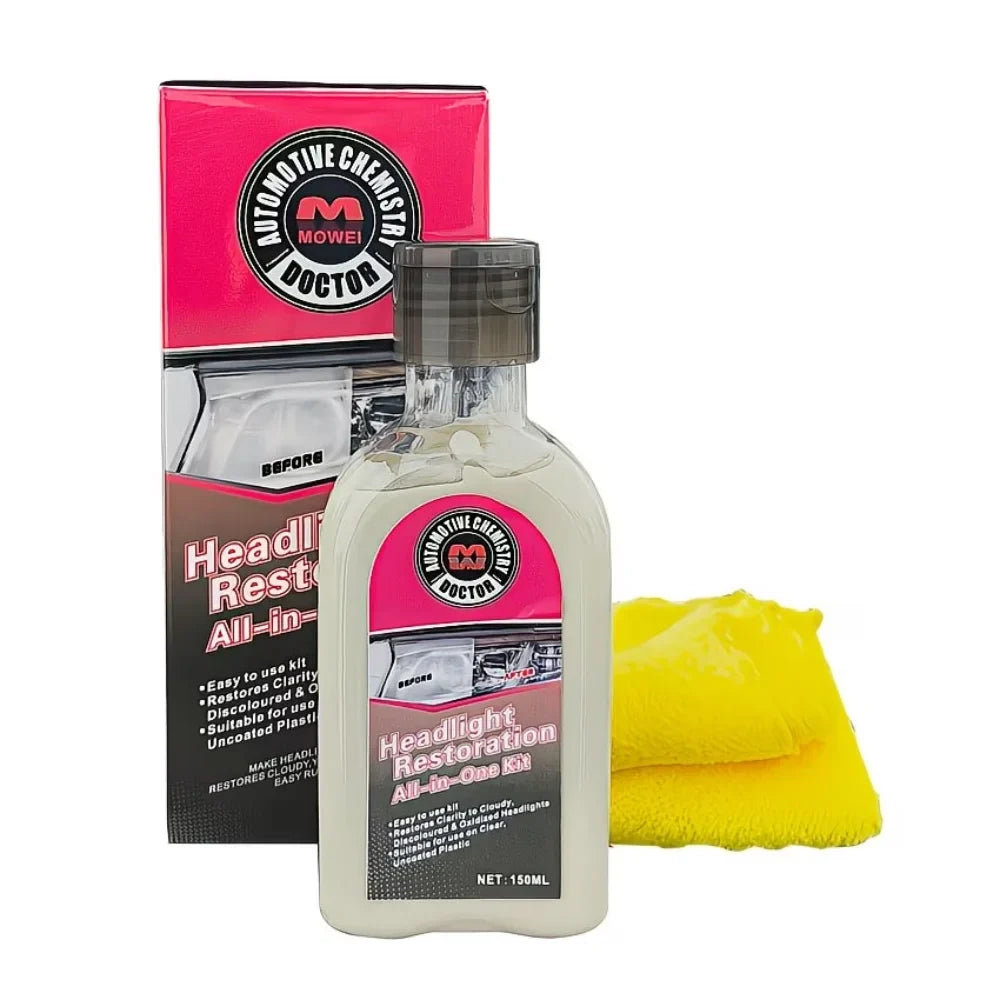 Car Headlight Restoration Kit – Polish & Lens Cleaner 150ml