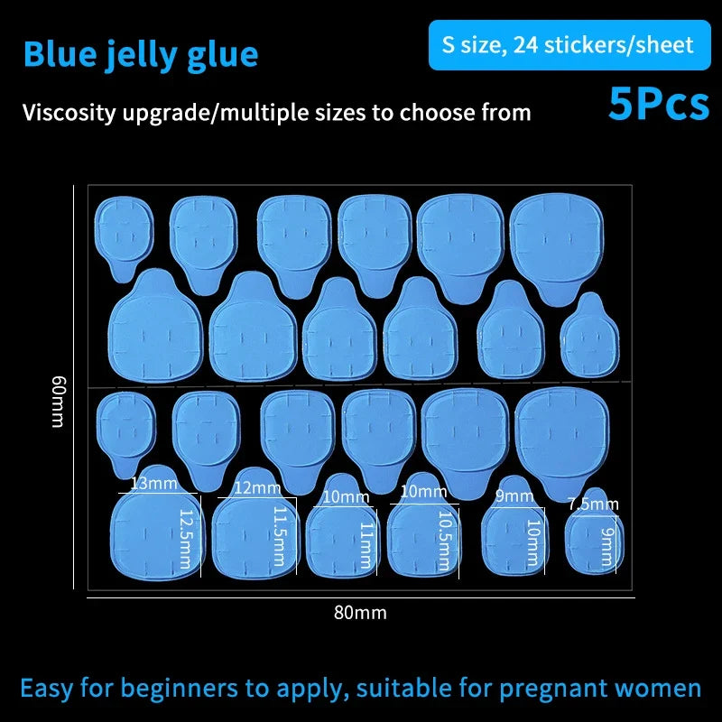 5-Pack False Nail Adhesive Jelly Glue Tabs | Waterproof