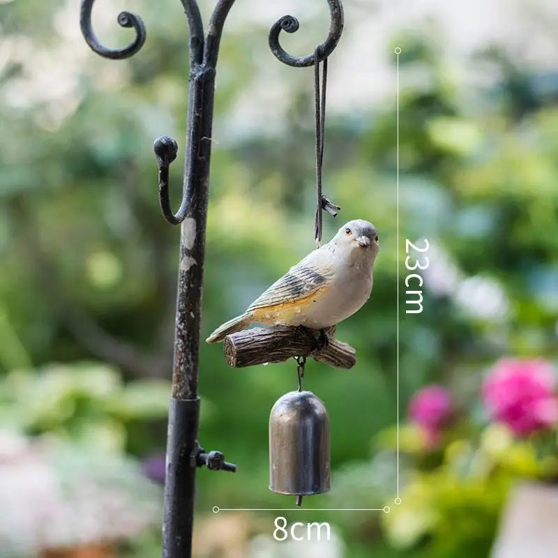 Bird Wind Chimes Resin Bell Pendants Decorative Villas Courtyards