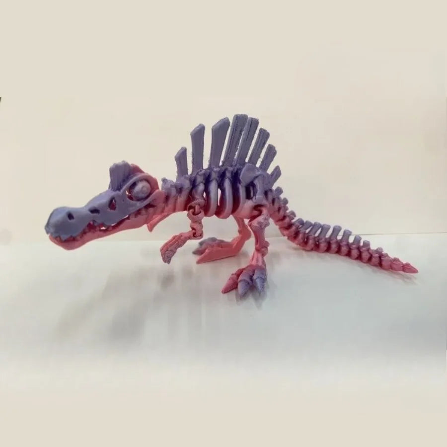 3D Printed Dinosaur Movable Echinosaurus Figurine Dragons Bone Model