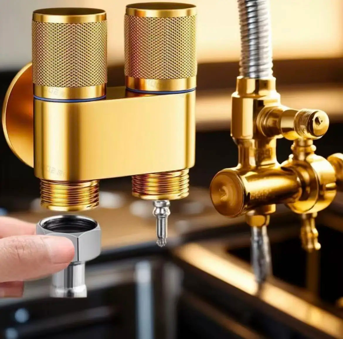 Dual Outlet Copper Tee Washing Machine Water Stop Valve