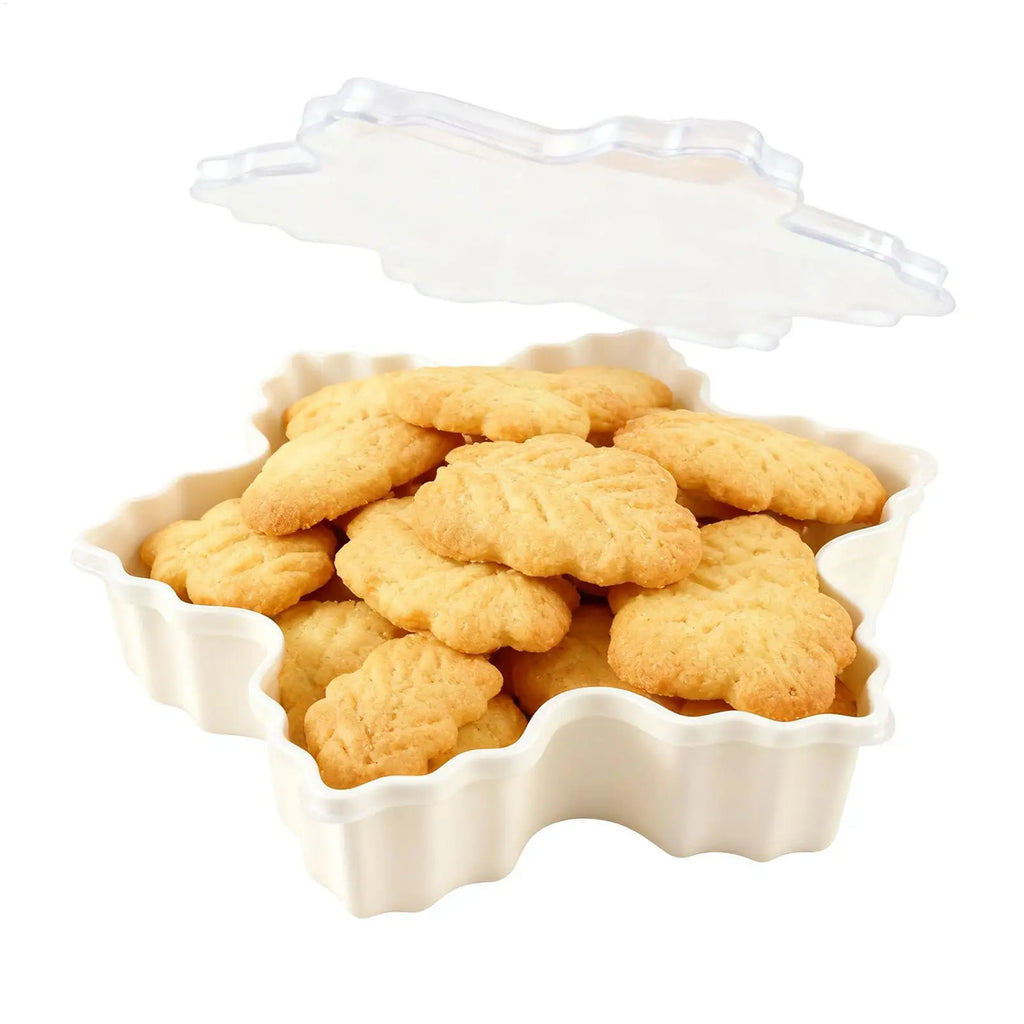 Christmas Serving Platter Snowman Tree Lid Platters Snack Tray Cookie