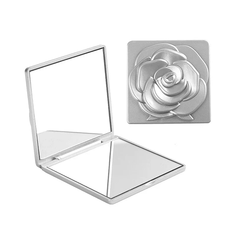 Retro Rose Double-Sided Pocket Compact Mirror | Makeup Tool