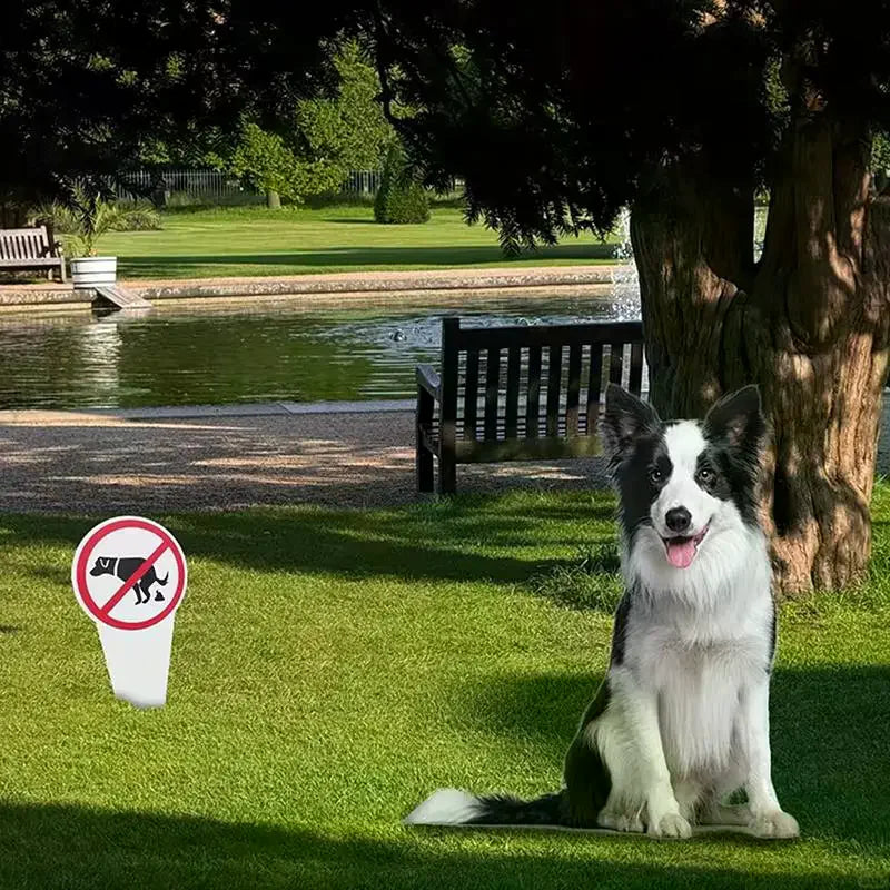 No Dog Poop Yard Sign – Waterproof Garden Stake Warning Sign