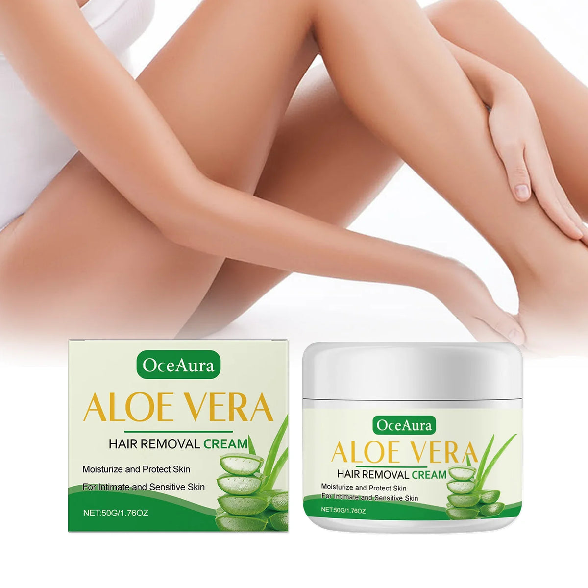 OceAura Aloe Vera Hair Removal Cream | Full Body Depilatory