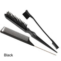 3-Piece Teasing Brush Set – Rat Tail Comb & Edge Brush