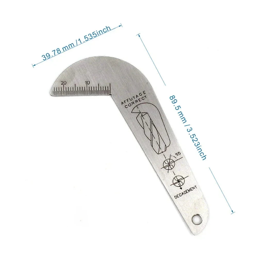 118° Double-Sided Drill Gauge – Stainless Steel Measuring Tool