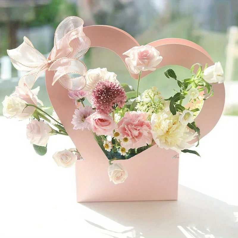 6-Pack Embossed Kraft Paper Gift Bags – Flower Tote Bags