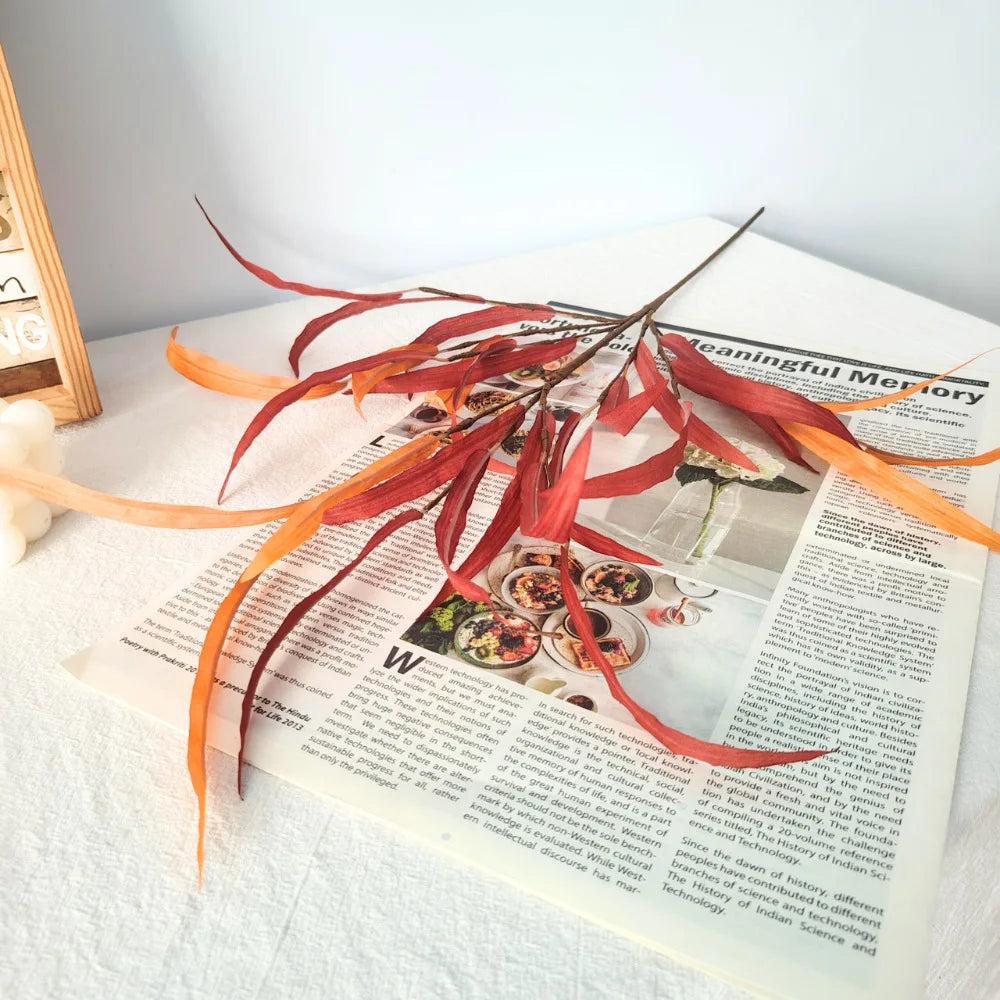 Artificial Plant Autumn Eucalyptus Long Branch Home Garden Decor Fake