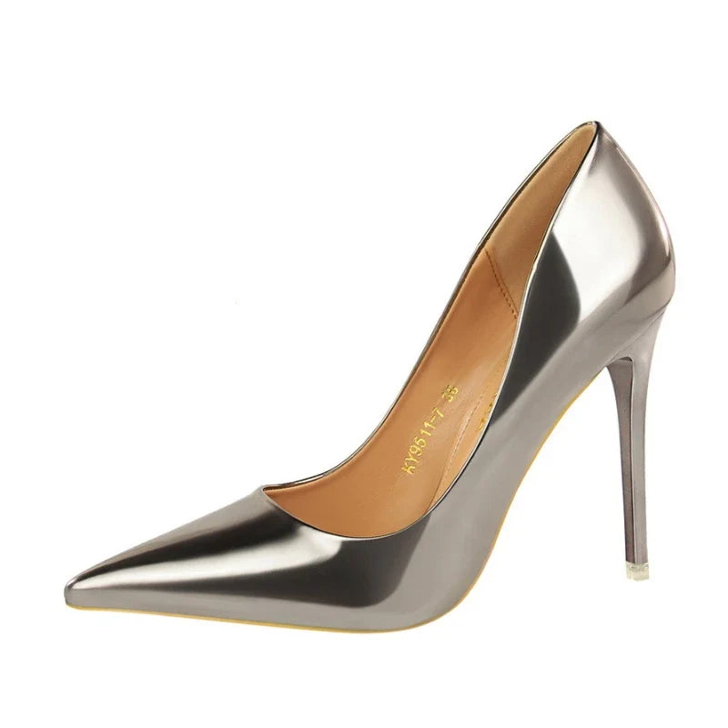 Women's Pointed Toe Stiletto Pumps – Slip-On High Heels