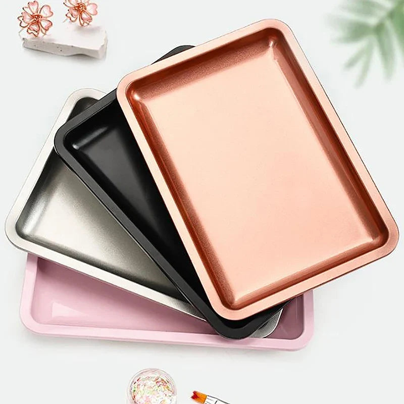 Stainless Steel Cosmetic & Jewelry Storage Tray Organizer