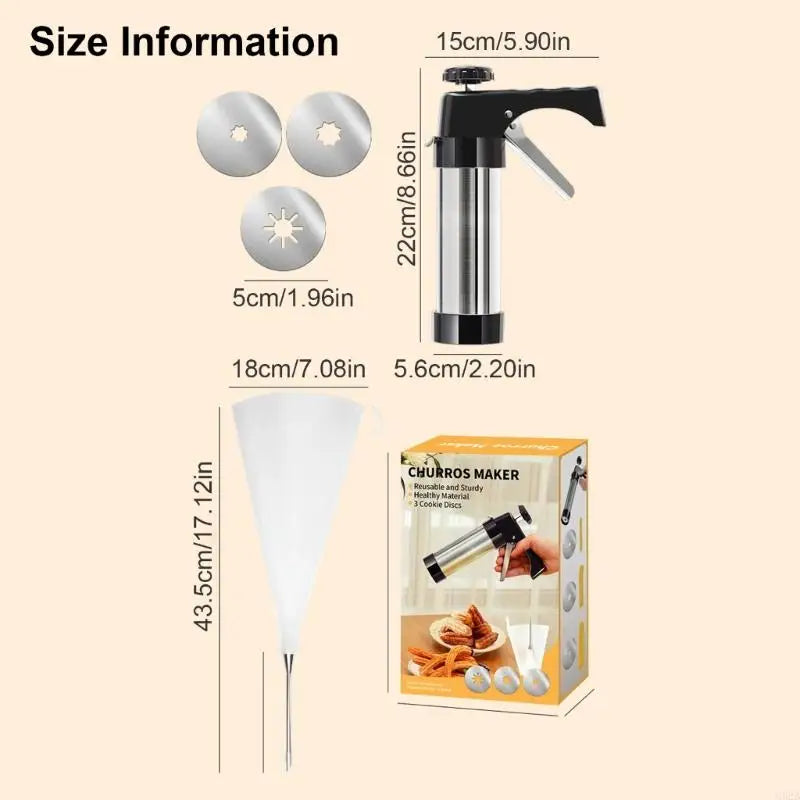 Spanish Churro Maker Machine – Stainless Steel Fry & Bake