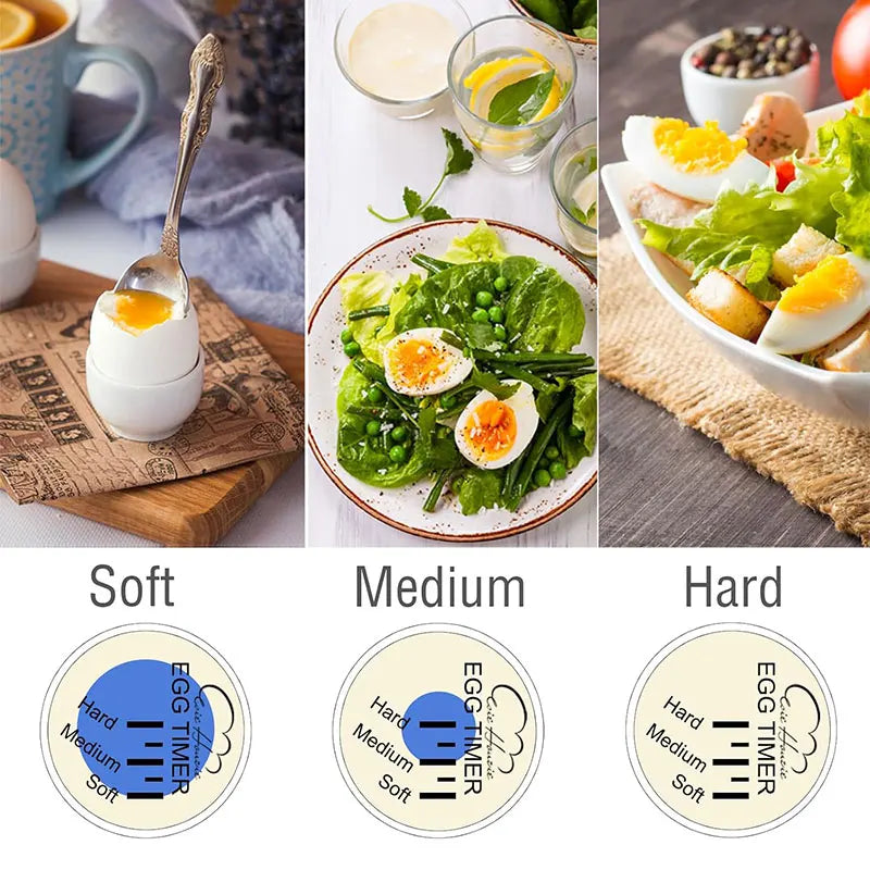 Egg Timer & 4-Egg Holder – Color-Changing Boiling Egg Tool