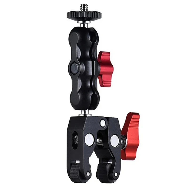 Double Ball Head Magic Arm Clamp 1/4" 3/8" Aluminum Alloy