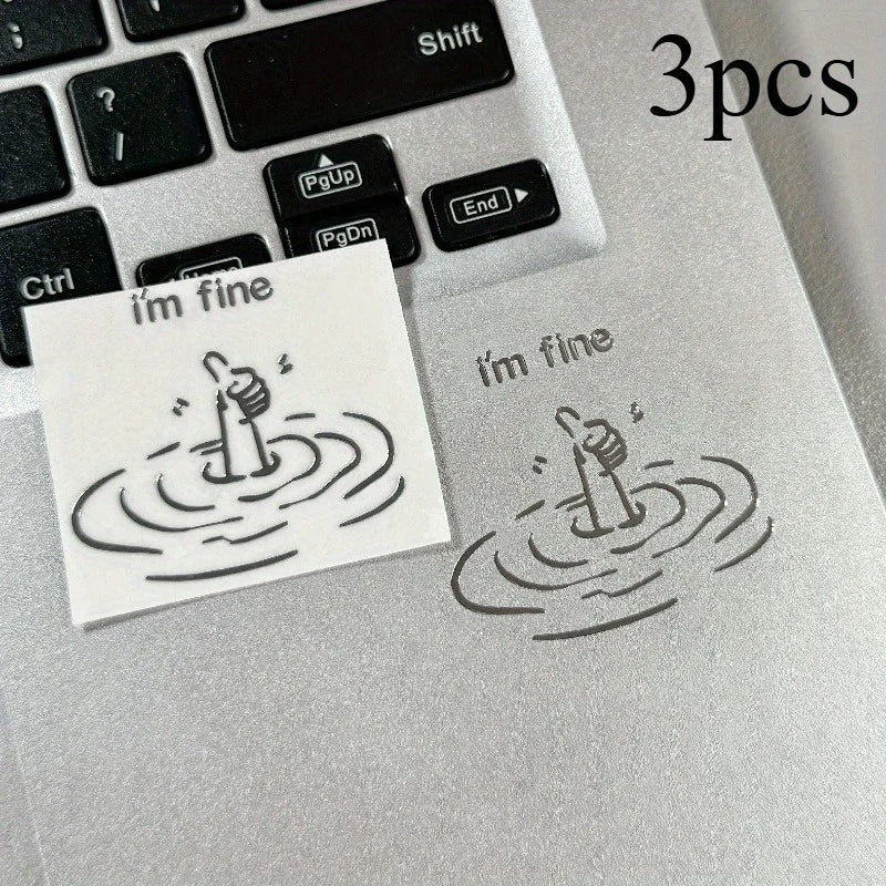 I'M Fine Funny Sarcastic Waterproof Laptop Sticker | Glossy