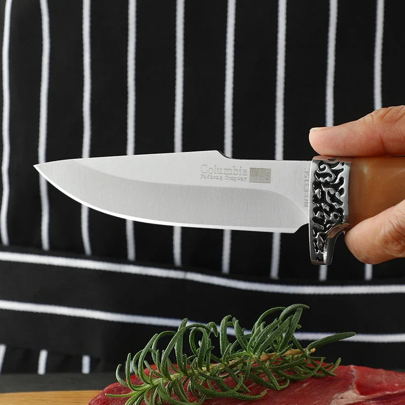 4" Stainless Steel Boning Knife – Wood Handle Meat Cleaver