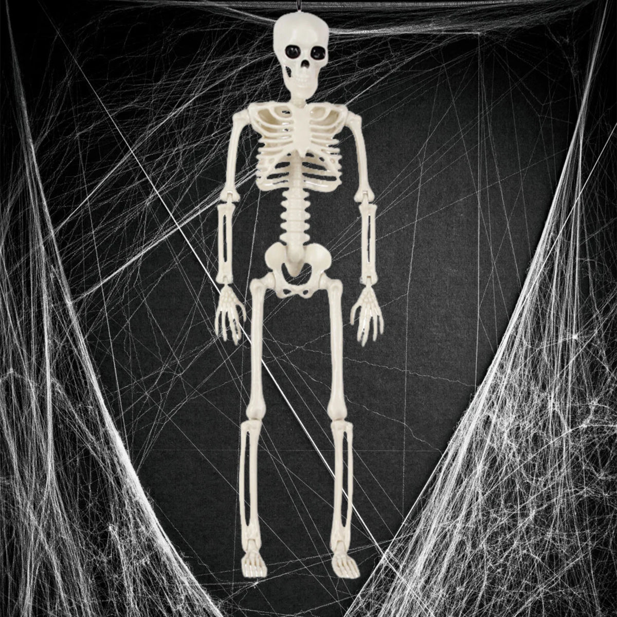 40cm Posable Halloween Skeleton Decor with Movable Joints