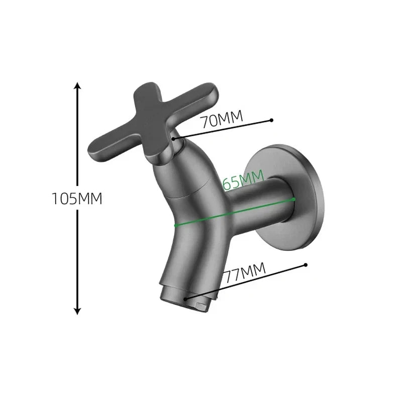 Wall Mount Brass Basin Faucet | Single Cold Water Tap