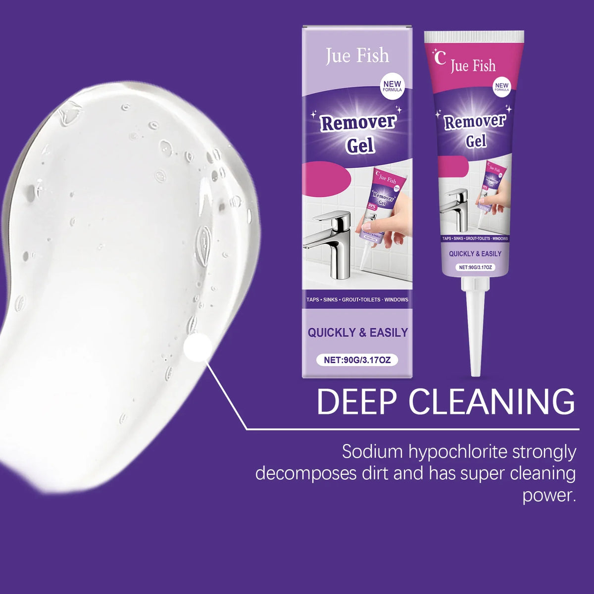Jue-Fish Multi-Surface Cleaning Gel | Mildew & Stain Remover