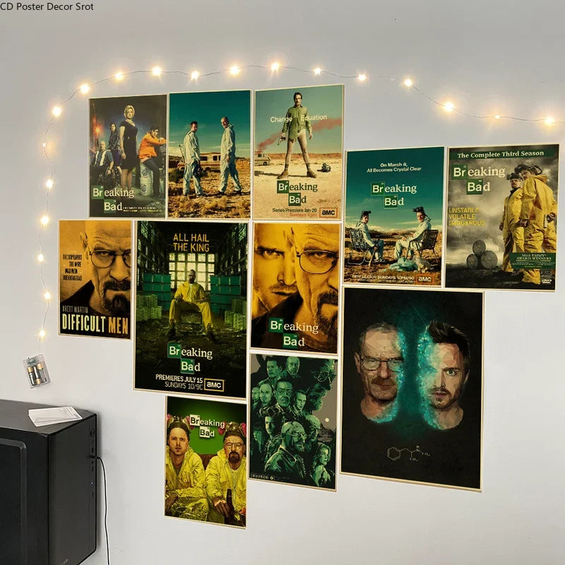Breaking Bad Retro Kraft Paper Poster | Vintage TV Wall Art
