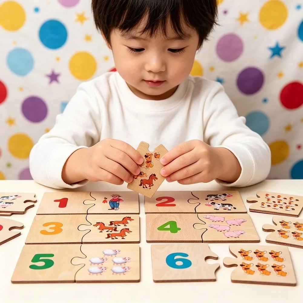 Number Animal Matching Puzzle | Preschool Learning Toy for Kids