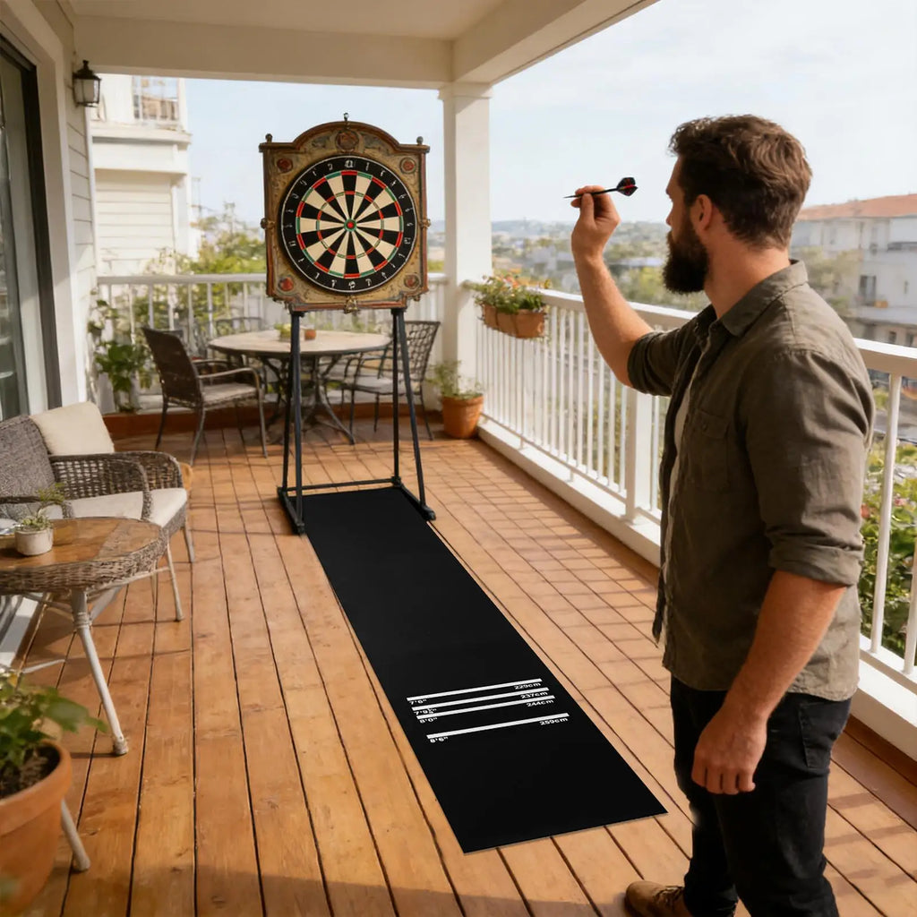 Darts Mat Non-Slip Floor Protector | 4 Throw Distances 300x34cm