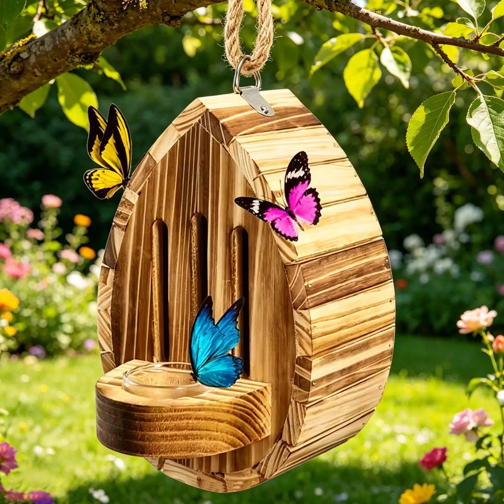 Wooden Teardrop Butterfly House | Outdoor Garden Decor