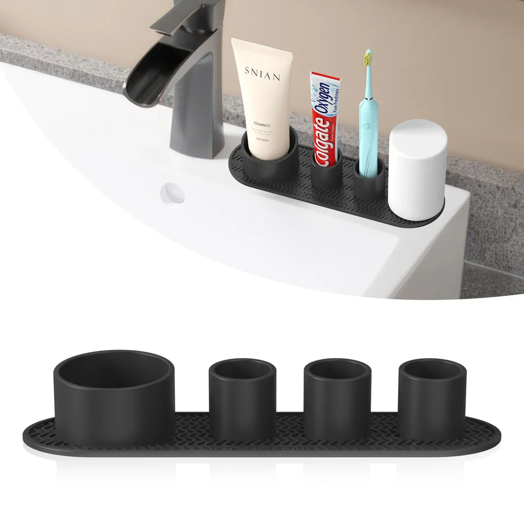Silicone Toothbrush Holder – Bathroom Countertop Organizer
