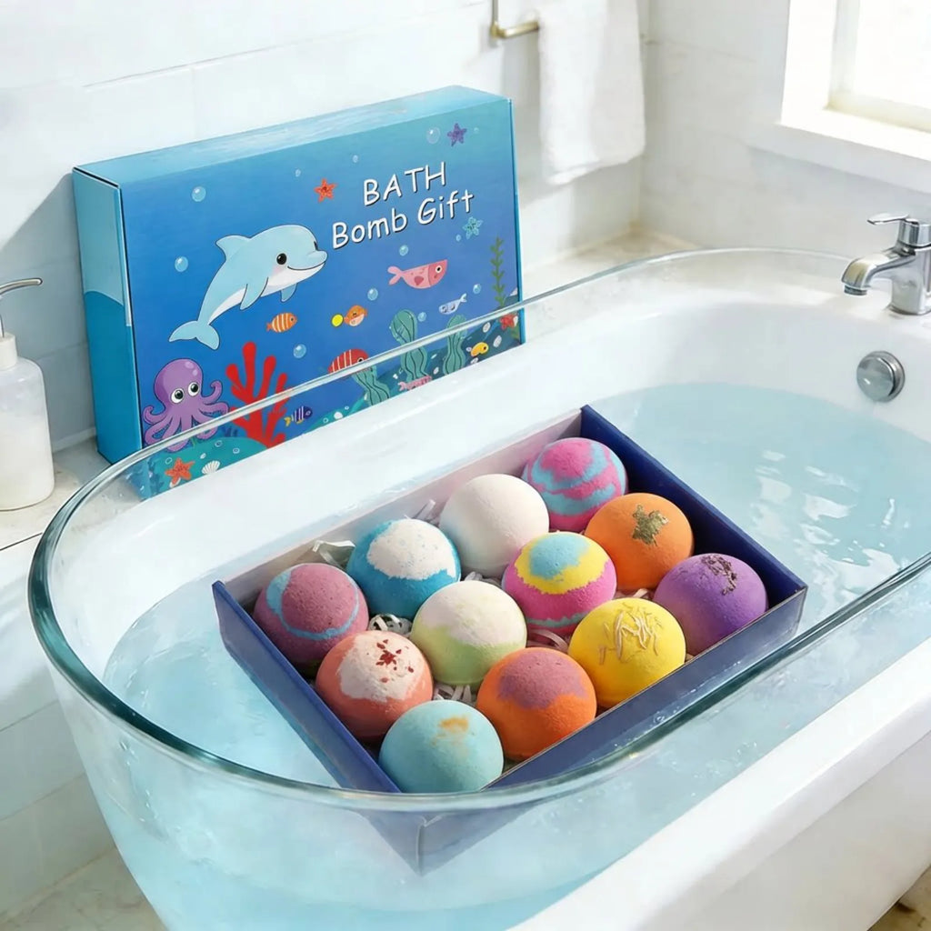 Ocean Surprise Toy Bath Bombs Set – Natural Kids Gift 6-12 PCS
