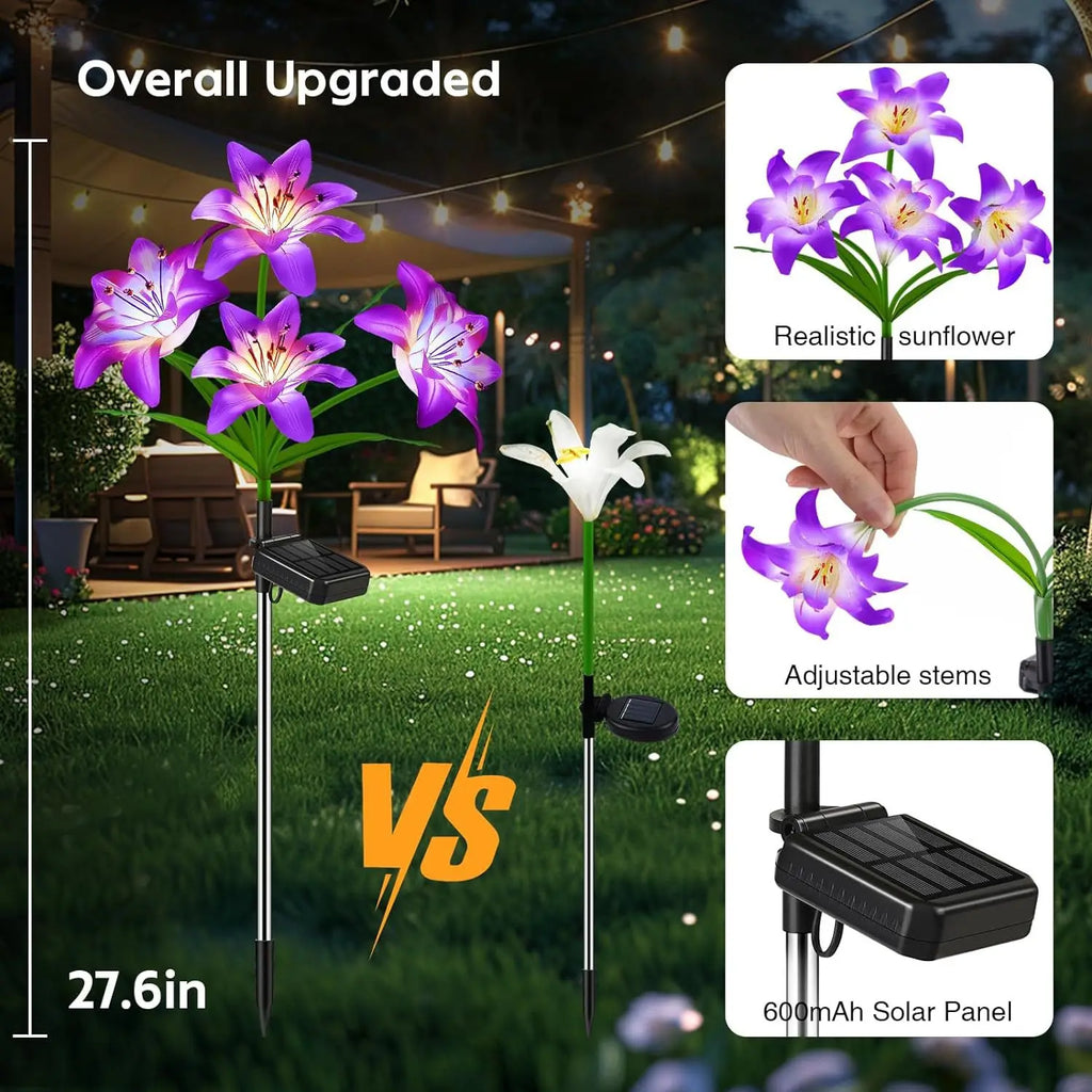 Solar Outdoor LED 4-head Dahlia Decorative Lamp Garden Lawn
