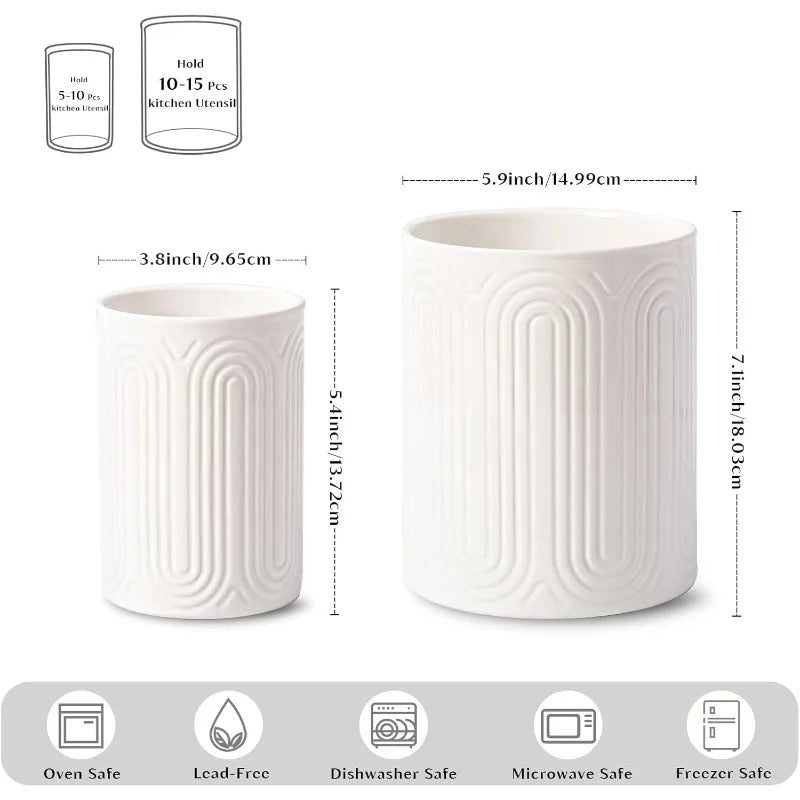 Ceramic Arch Utensil Holder – Farmhouse Kitchen Organizer