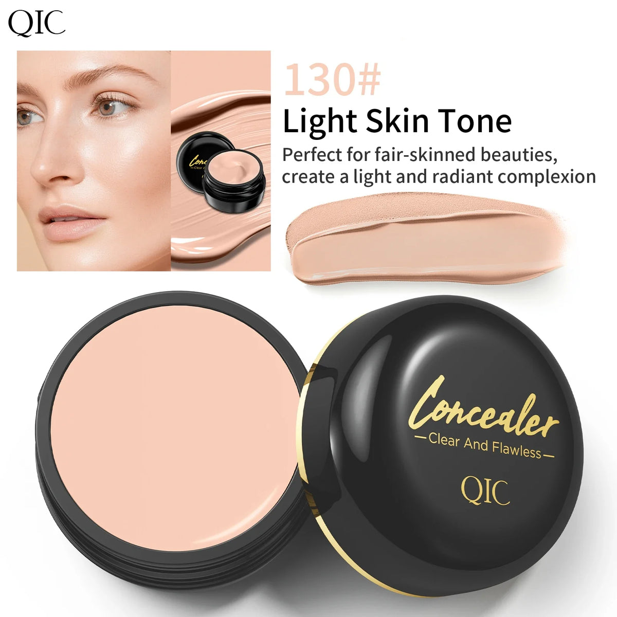 QIC Waterproof Full Coverage Concealer – All Skin Tones