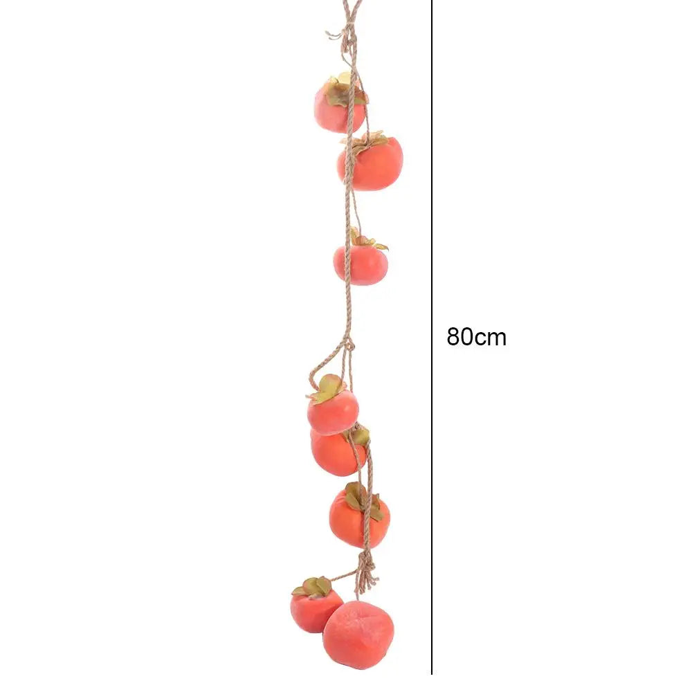 Artificial Persimmon Garland 80cm | Festive Wall Hanging Decor