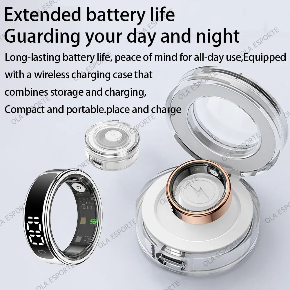 2025 Smart Ring R12/R13 – Display, Heart Rate & 5ATM Waterproof