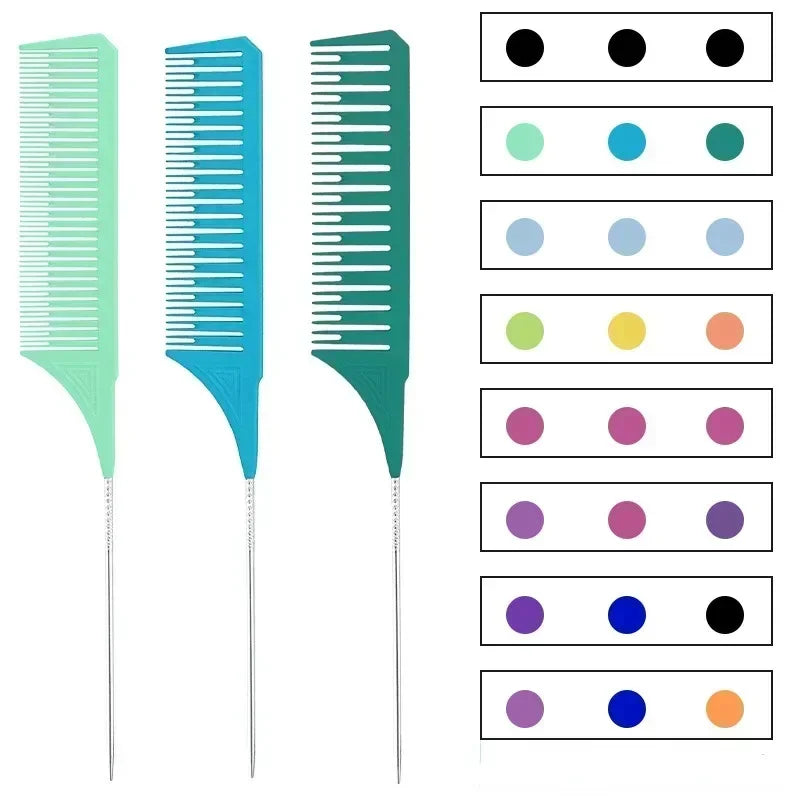 3-Piece Hair Coloring Comb Set – Highlighting & Dyeing Tool
