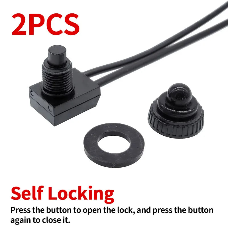 2-Pack IP67 Waterproof Push Button Switch KP107S NC NO
