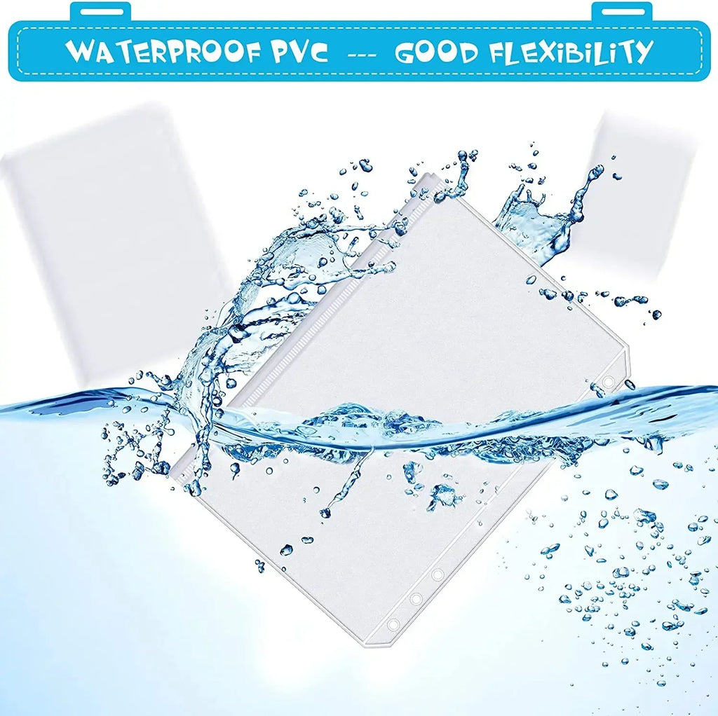 A6 6-Hole Zipper Binder Pockets – Waterproof PVC Budget Envelopes