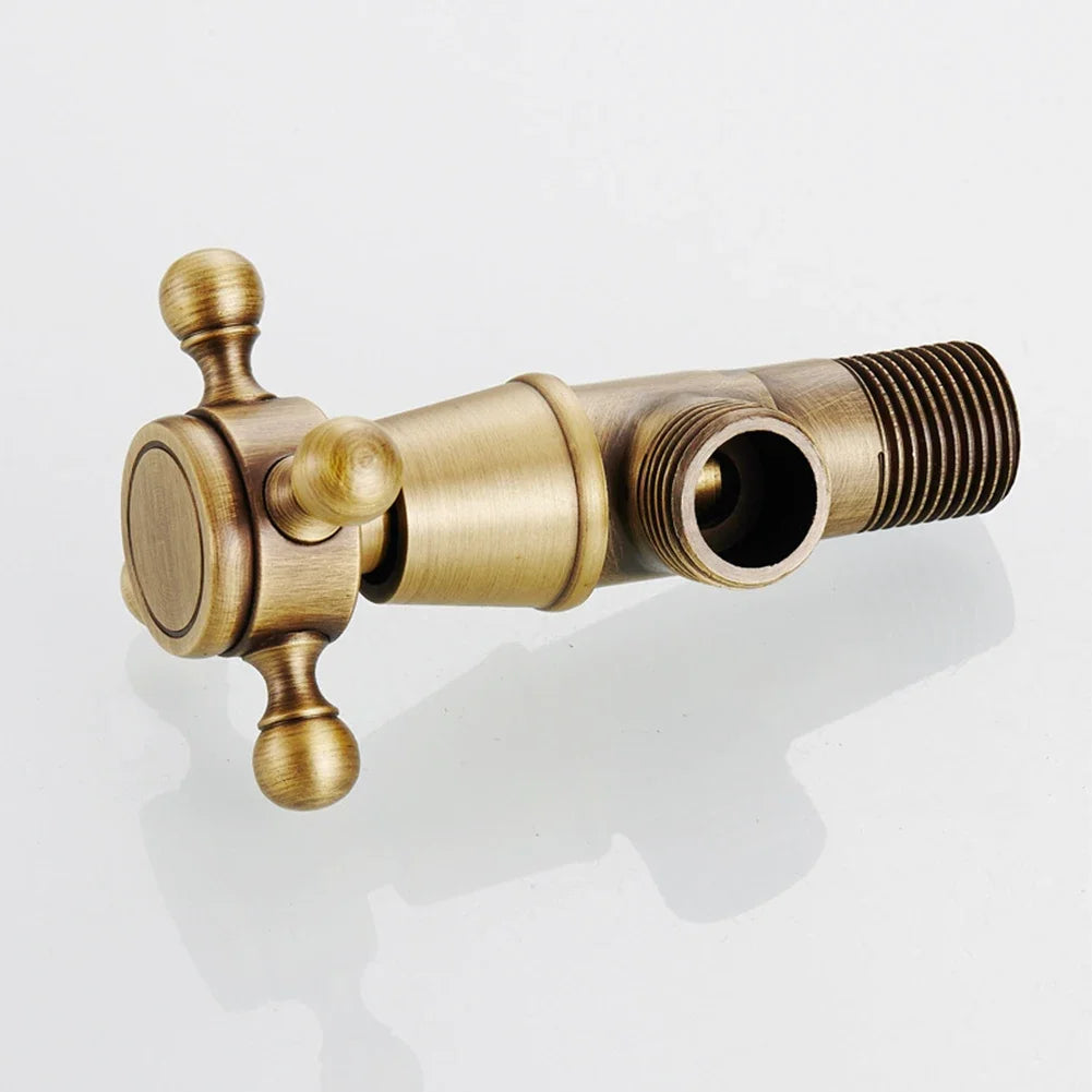 Antique Brass G1/2 Triangle Shutoff Valve – Bathroom Water Control