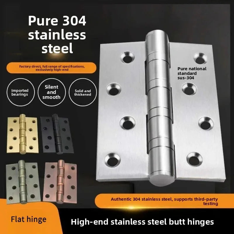 4-Inch Stainless Steel Silent Door Hinges | 3mm Heavy-Duty