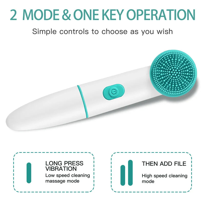 2-in-1 Sonic Silicone Facial Cleansing Brush | 2-Speed