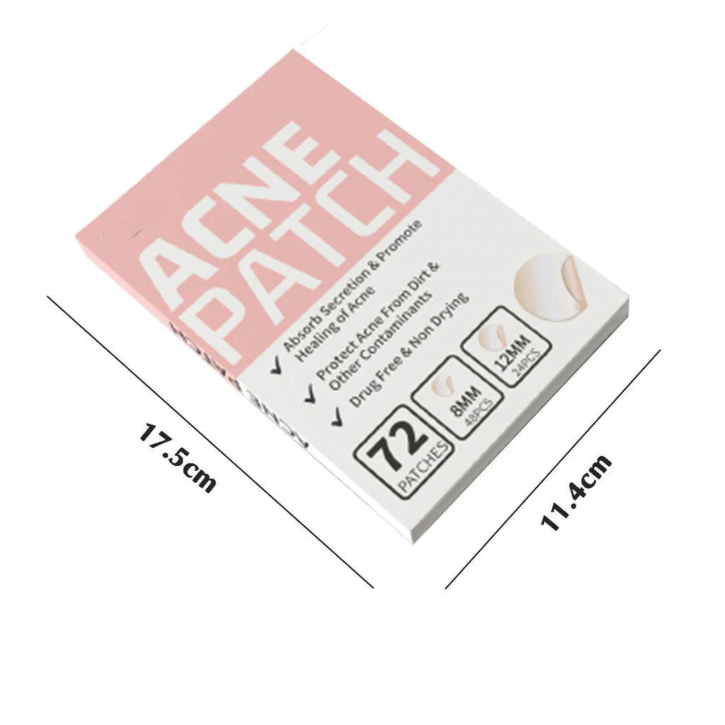 72-Piece Hydrocolloid Acne Patches – Invisible Waterproof Dots